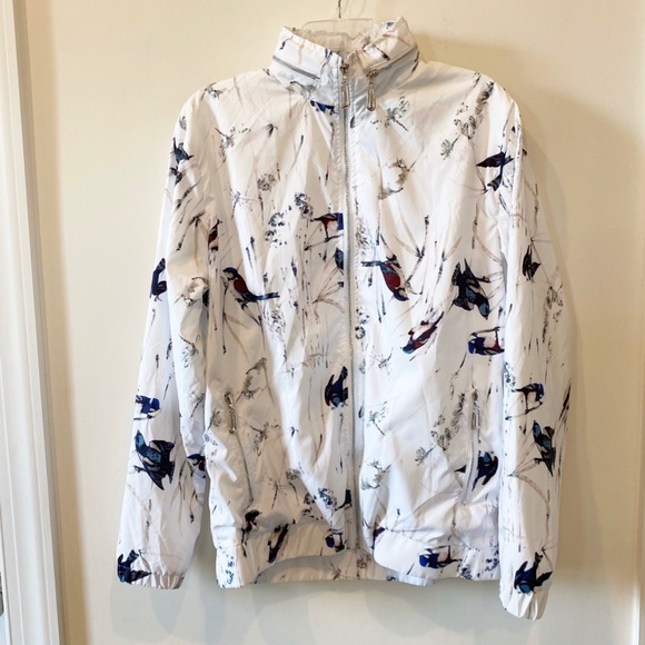 NWT Zinovizo Bird Print Hooded Zip Up Windbreaker Sz L - Picture 6 of 7